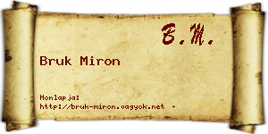 Bruk Miron névjegykártya